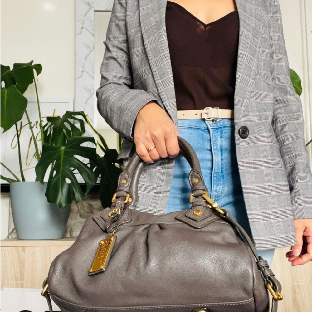 Marc Jacobs Charcoal Leather Satchel